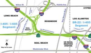 Map of 405 and 22 Freeways