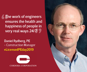 Professional Engineer with quote about engineering